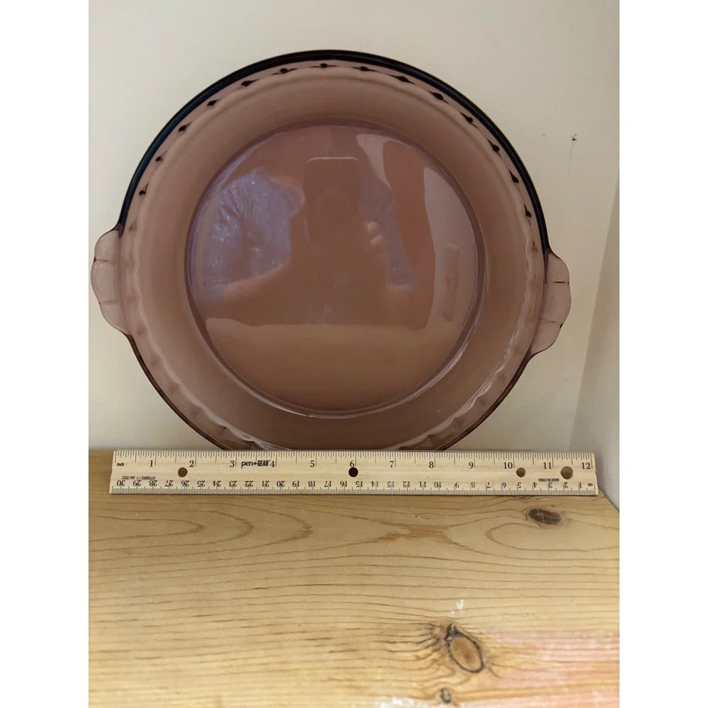 Vintage Amber Glass Pie‎ Plate Corning Ware Oven Microwave Safe